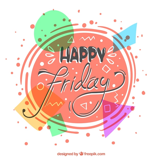 Free Vector | Colorful background of happy friday abstract shapes