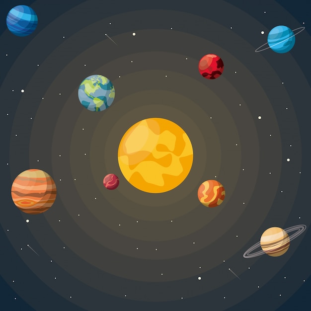 Premium Vector | Colorful background of the solar system