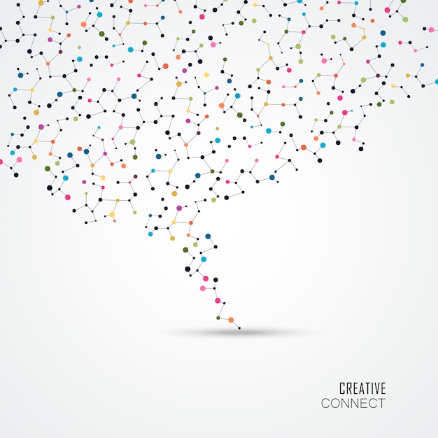 Colorful background with connection dots and lines. Premium Vector