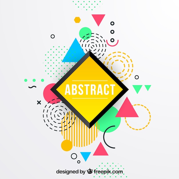 Colorful background with geometric shapes Free Vector