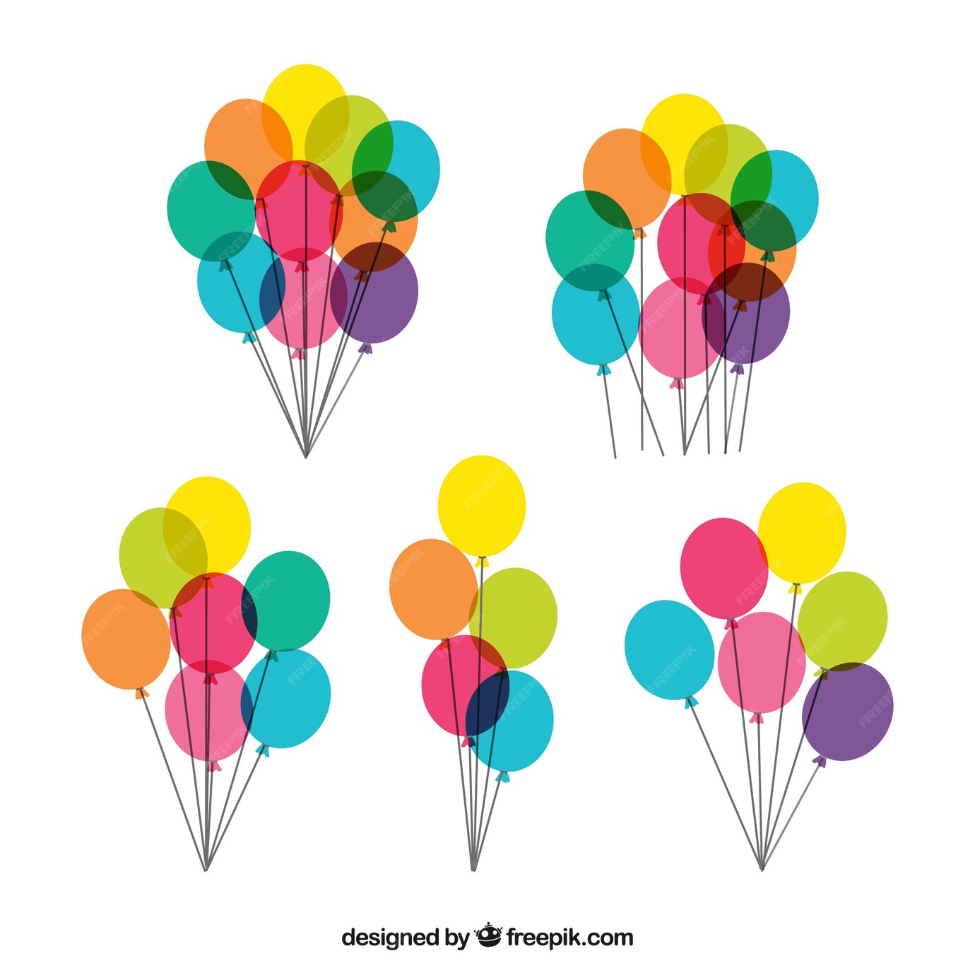 Free Vector | Colorful balloon set