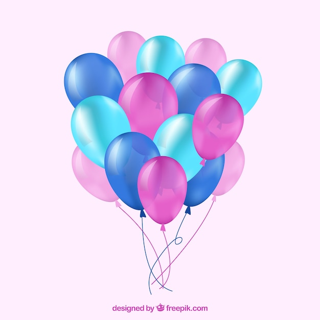 Free Vector | Colorful balloons bunch collection in realistic style