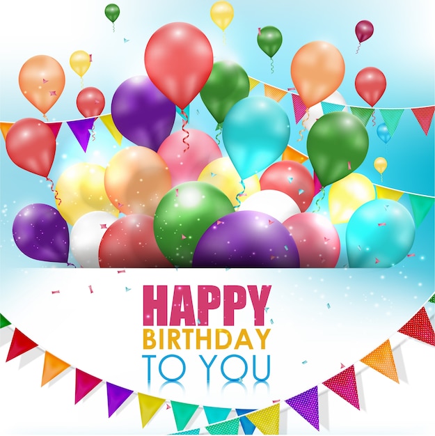 Premium Vector | Colorful balloons happy birthday on white background