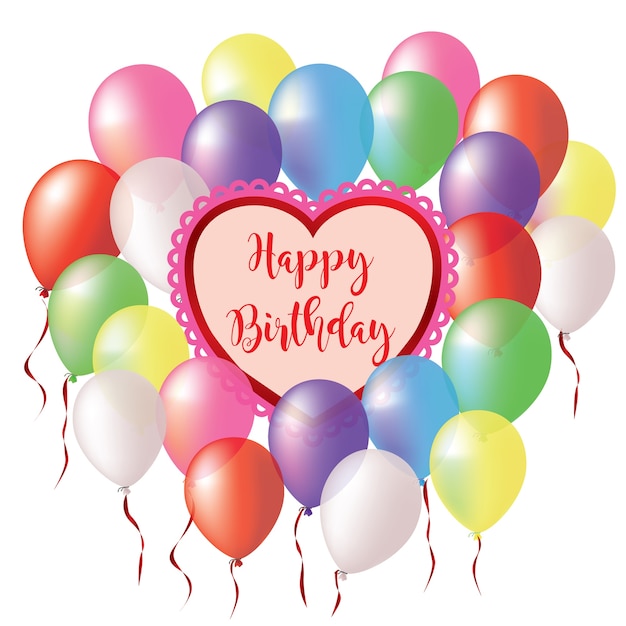 Download Colorful balloons happy birthday | Premium Vector