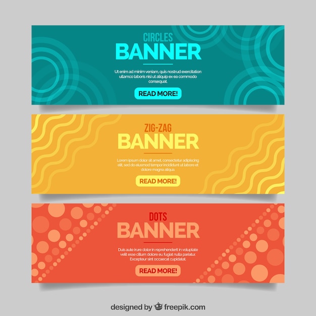 Free Vector | Colorful banners with abstract shapes