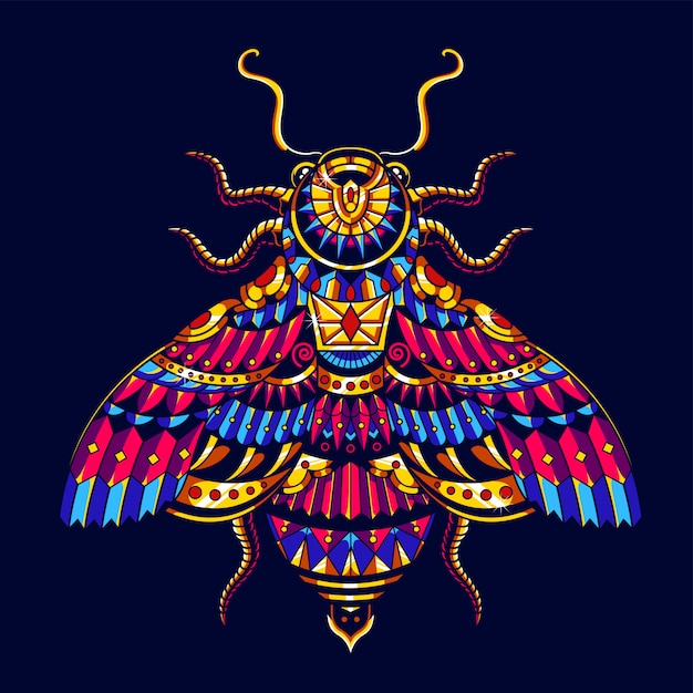 Download Premium Vector | Colorful bee illustration, mandala ...