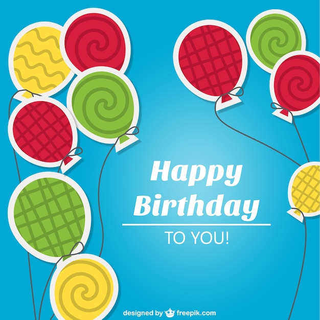 Colorful birthday card | Free Vector