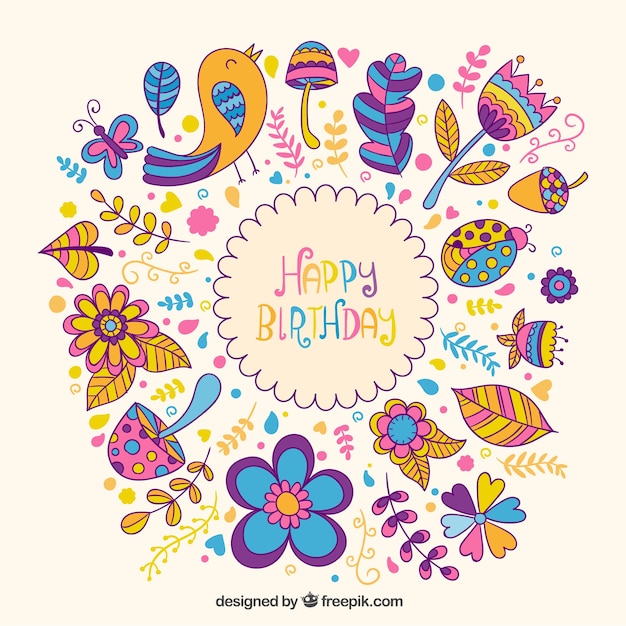 Free Vector | Colorful birthday card