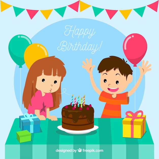 Free Vector | Colorful birthday composition with lovely style