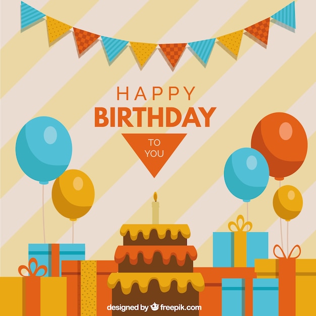 Free Vector | Colorful birthday composition with lovely style