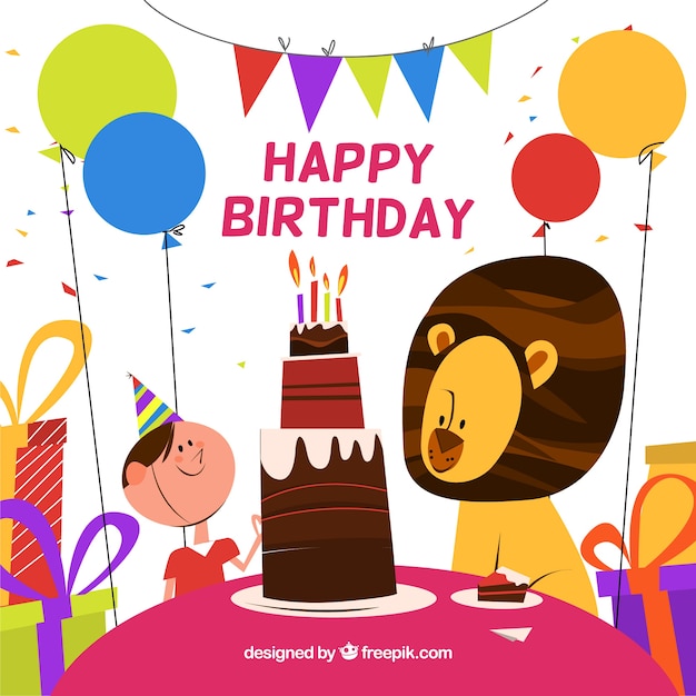 Free Vector | Colorful birthday composition with lovely style