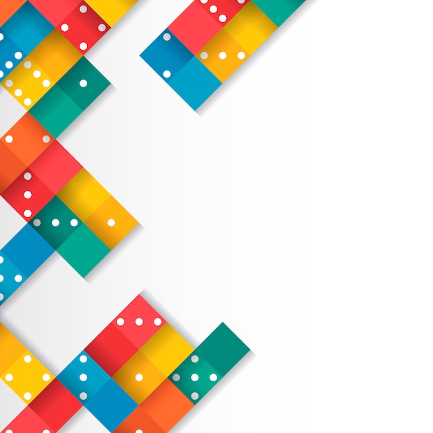 Colorful blocks on blank white background vector Free Vector