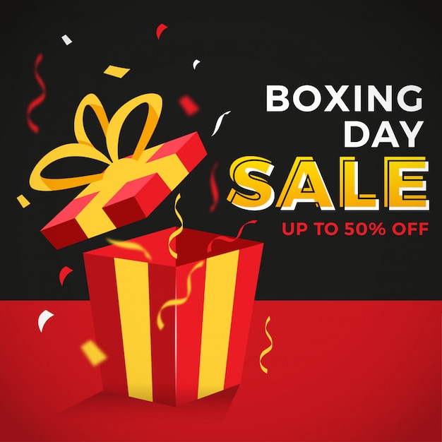 Premium Vector Colorful boxing day sale banner