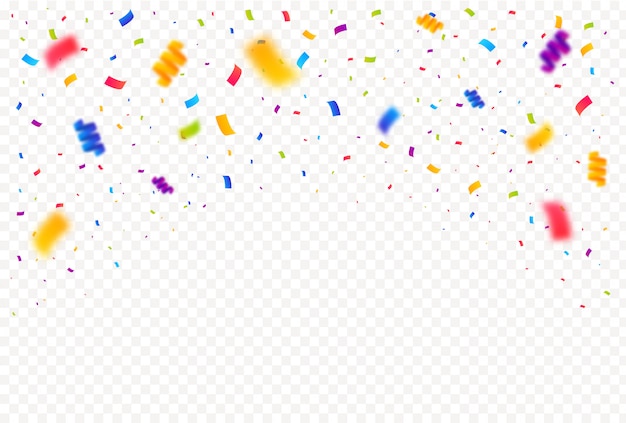 Colorful bright confetti pieces isolated white background. | Premium Vector