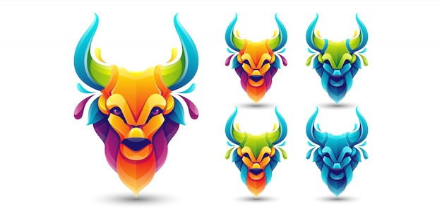 Download Free Colorful Bull Pack Logo Template Premium Vector Use our free logo maker to create a logo and build your brand. Put your logo on business cards, promotional products, or your website for brand visibility.
