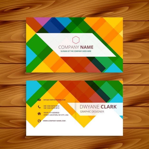Colorful business card in abstract\
design