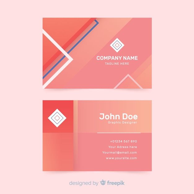 Free Vector | Colorful business card template with geometric shapes