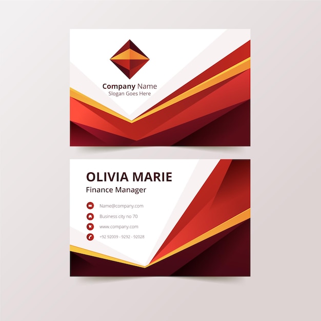 Colorful business card template Free Vector