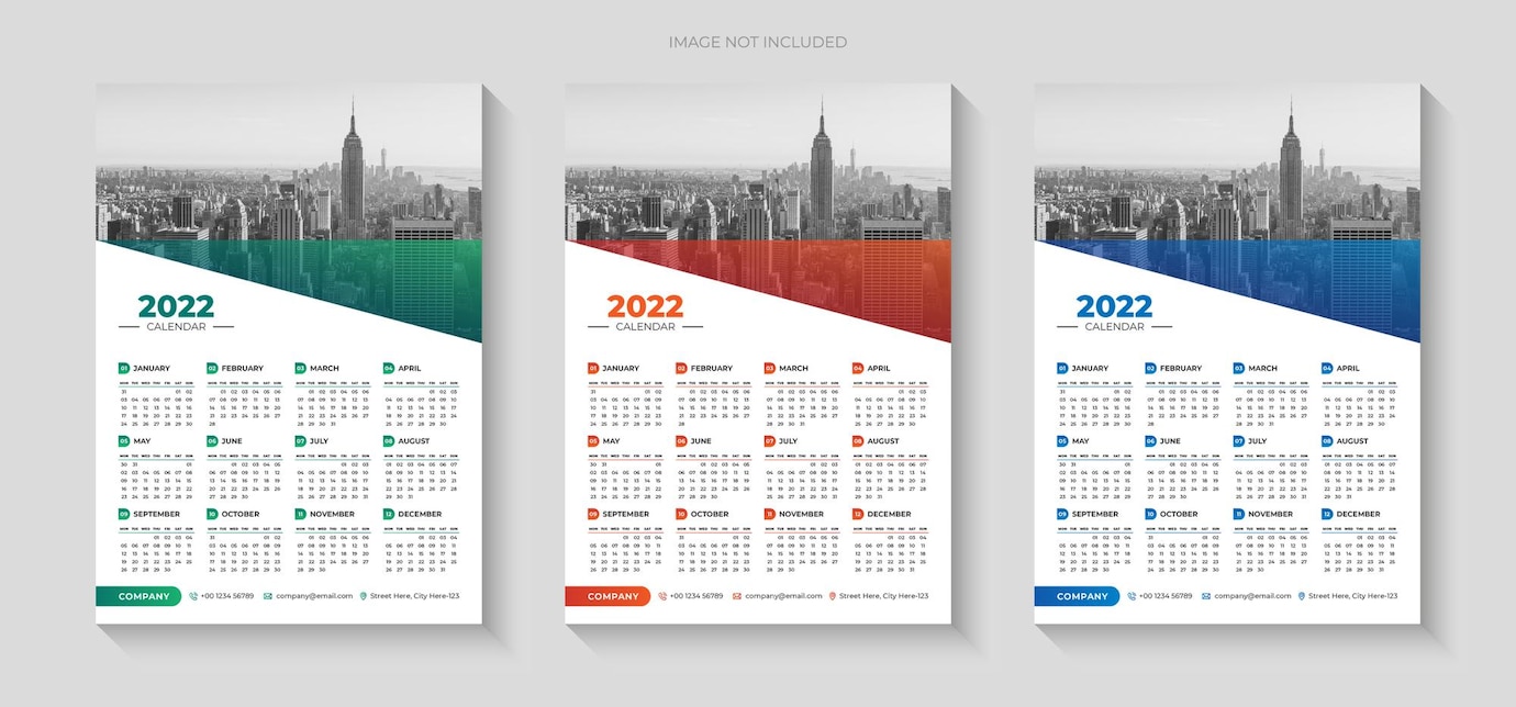 Premium Vector | Colorful business wall calendar design template