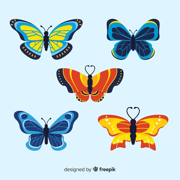 Download Colorful butterflies set | Free Vector
