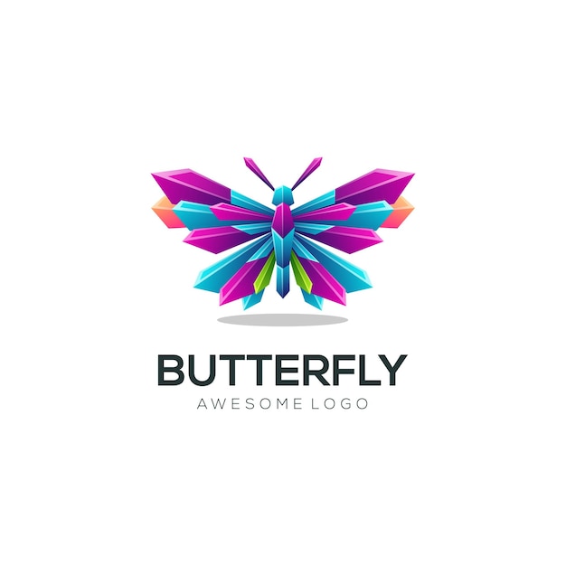 Premium Vector | Colorful Butterfly Geometric Logo Template