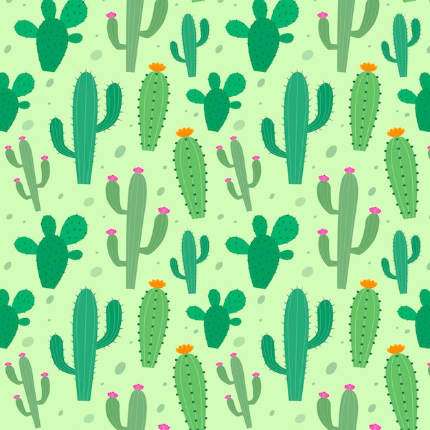 Colorful cactus pattern | Free Vector