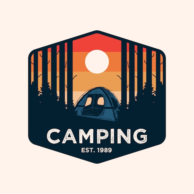 Premium Vector Colorful Camping Adventure Badge Logo