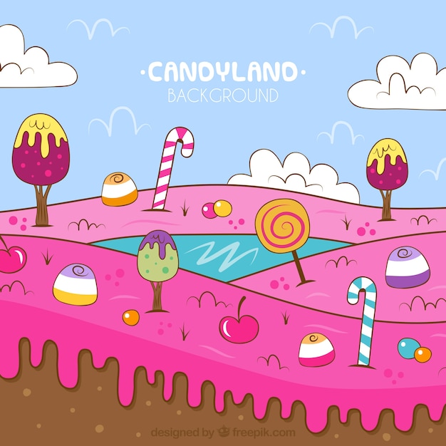 Free Vector | Colorful candy land background