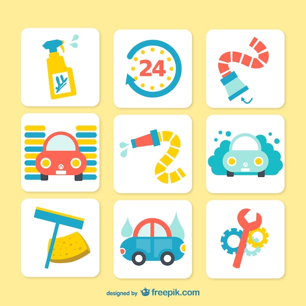 Colorful Car Wash Icons Stock Images Page Everypixel