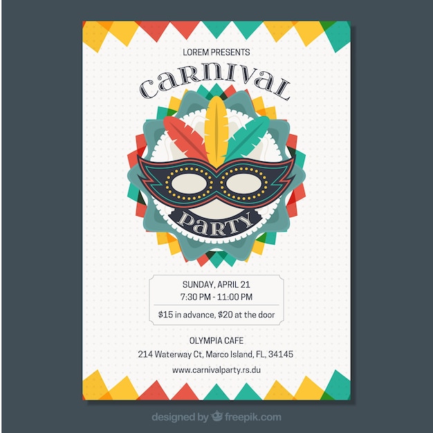 Colorful Carnival Flyer Template Vector Free Download