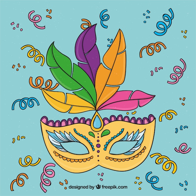 Free Vector | Colorful carnival mask background