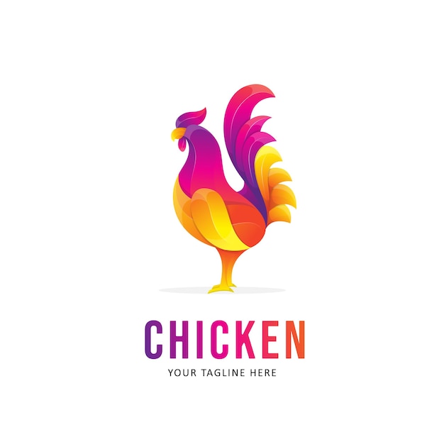 Premium Vector Colorful Chicken Logo Design Gradient Style Logo Animal