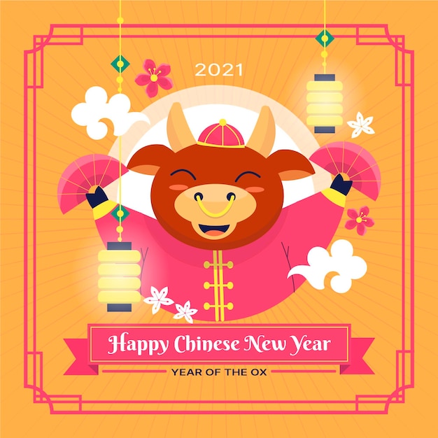 Free Vector | Colorful chinese new year 2021