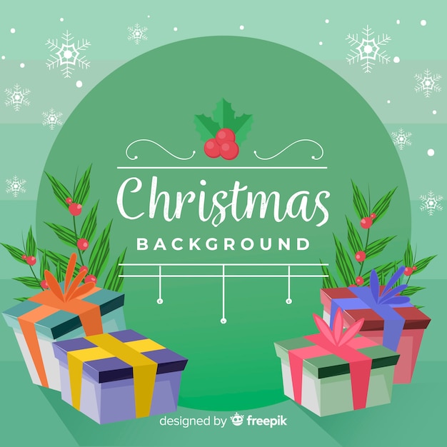 Free Vector | Colorful christmas background with flat design