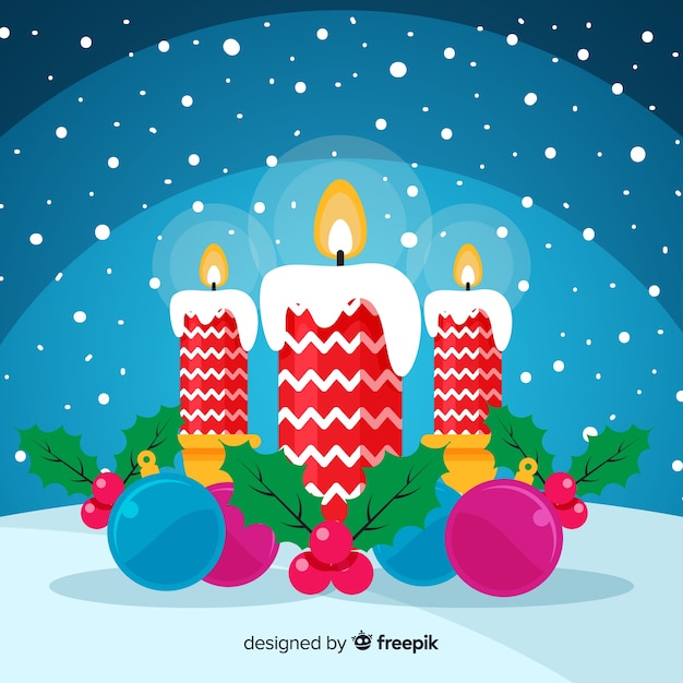 Free Vector | Colorful christmas candle background