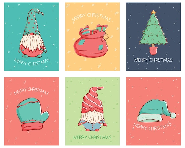 premium-vector-colorful-christmas-cards-or-elements-collection-best