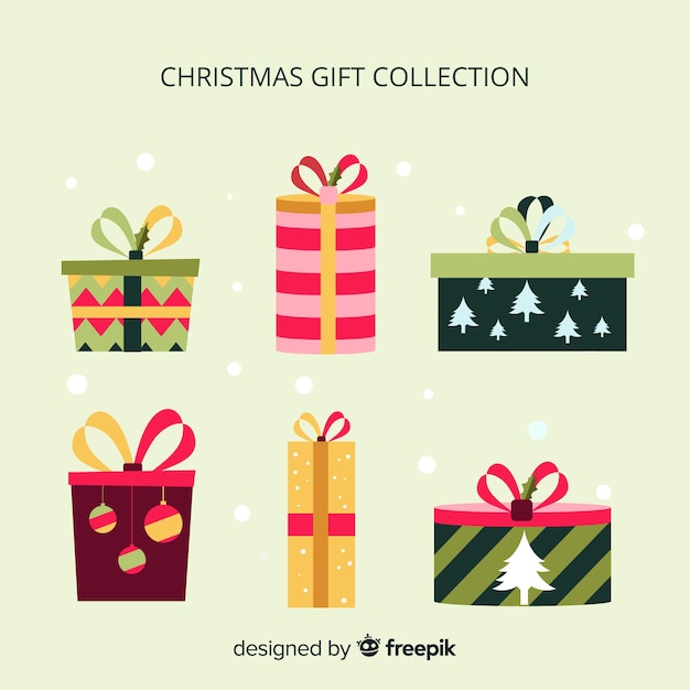 Download Colorful christmas gift boxes collection in flat design ...