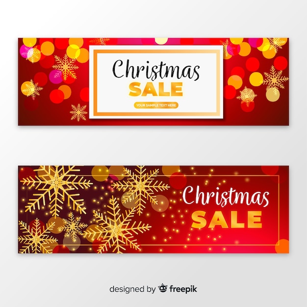 Free Vector | Colorful christmas sale banners