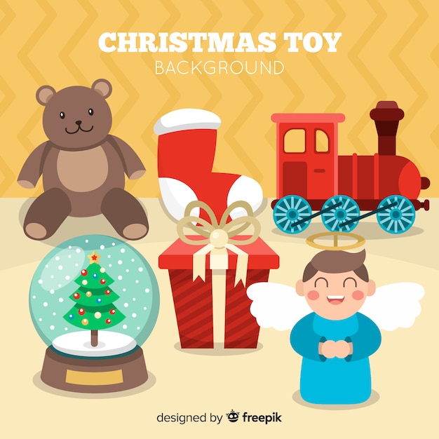 Free Vector | Colorful christmas toys background