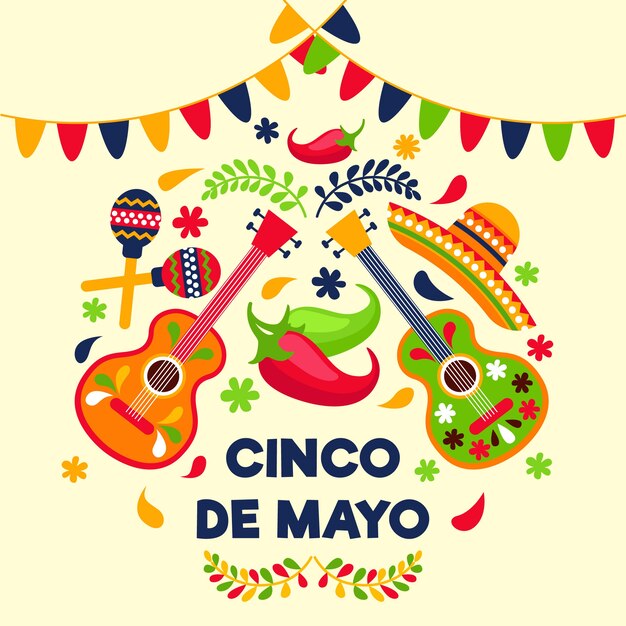 Free Vector | Colorful cinco de mayo concept