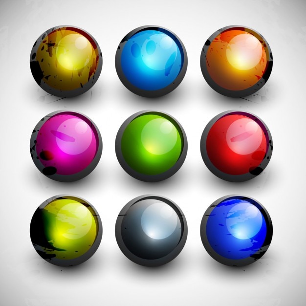 Download Colorful circular buttons | Free Vector