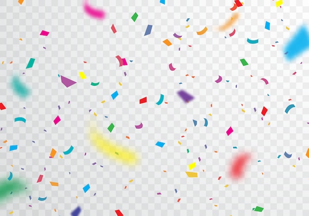 Colorful confetti background for festive celebrations Premium Vector