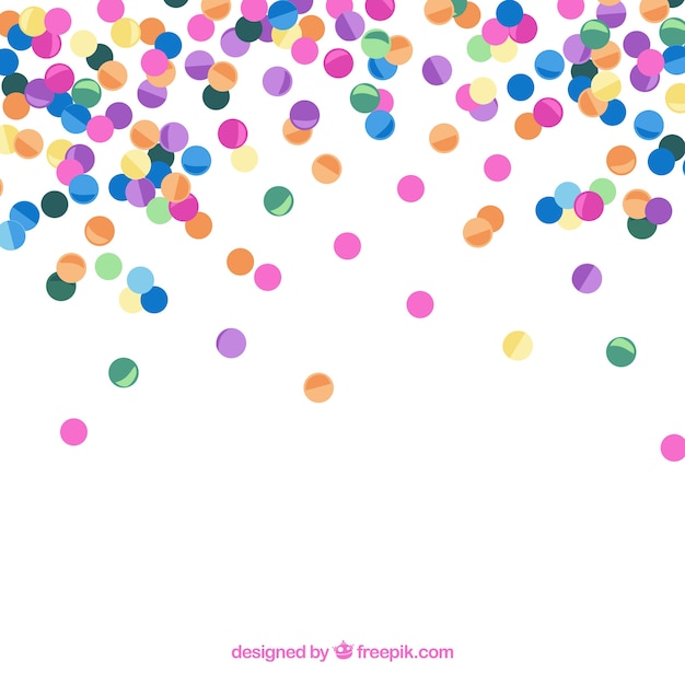 Colorful confetti background in flat style Vector | Free Download