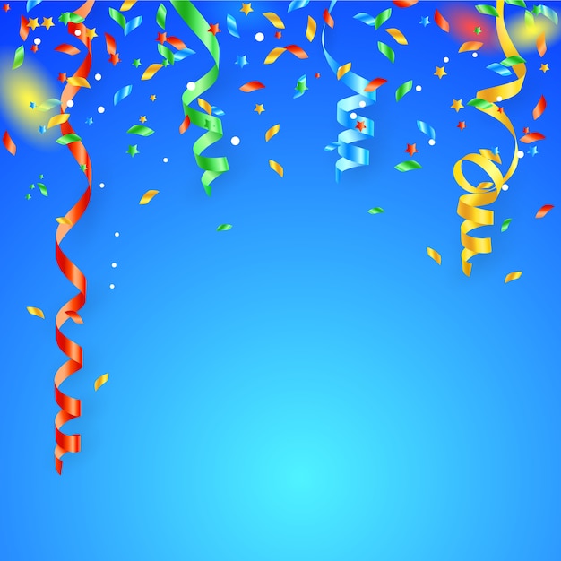 Premium Vector Colorful Confetti On Blue Background 0299