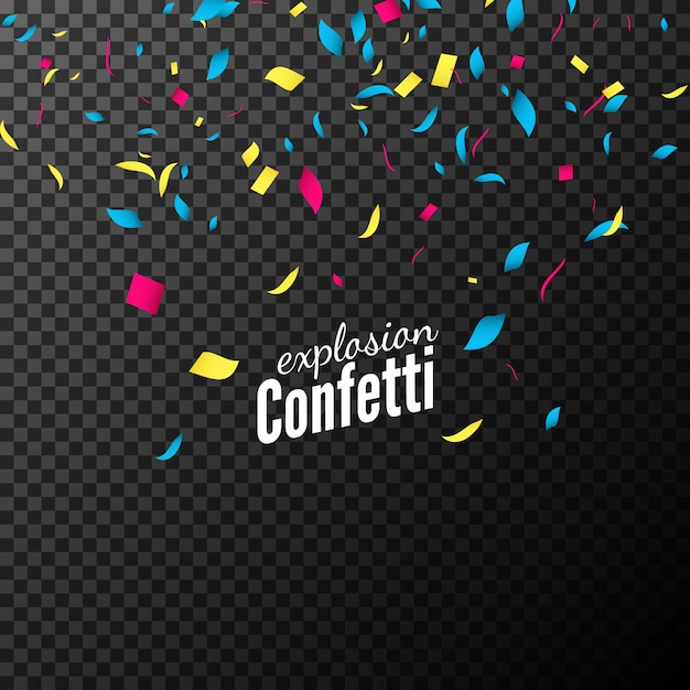 Colorful confetti isolated on dark background Vector | Premium Download