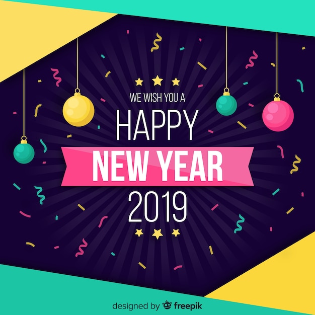 Free Vector | Colorful confetti new year background