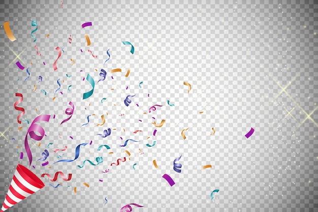 Colorful confetti on a transparent background. | Premium Vector