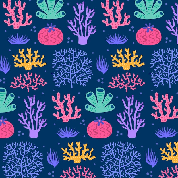 Colorful coral pattern | Free Vector