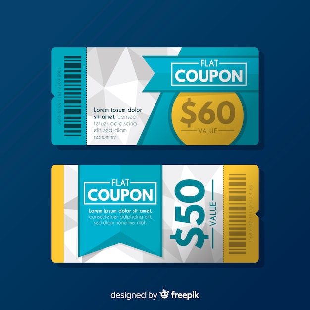 Free Vector | Colorful coupon template with flat design