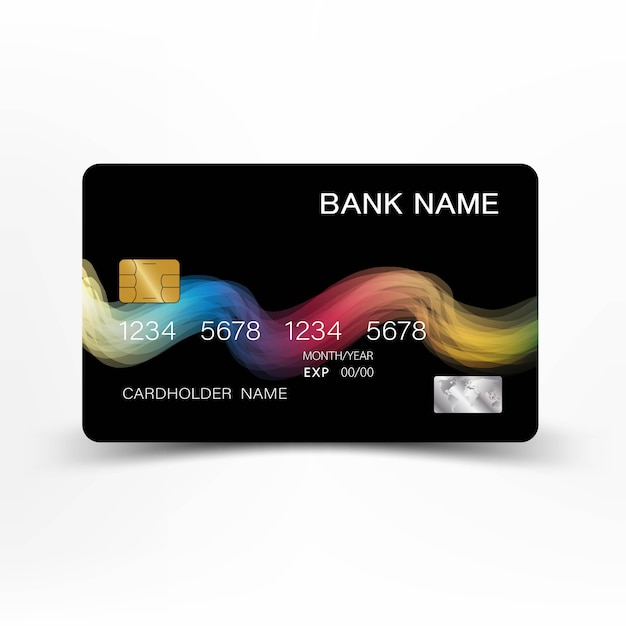 Premium Vector Colorful Credit Card Template Design 8632